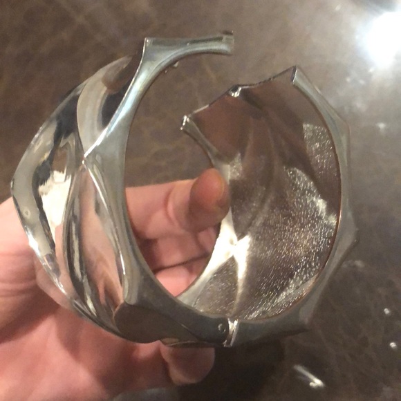 Structured Silver Cuff - Picture 3 of 6